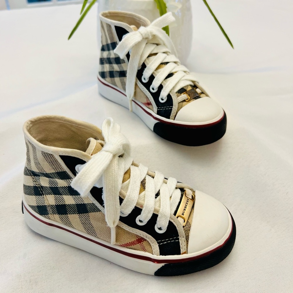 Burberry Unisex Check high top sneakers-100% Authentic BURBERRY